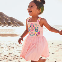 Mary Jane Flower Embroided Summer Dress