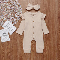 Baby Girl Knit Rib Rompers