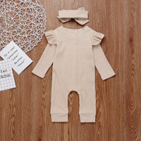 Baby Girl Knit Rib Rompers