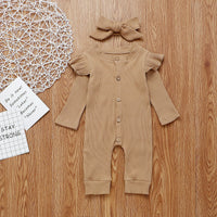 Baby Girl Knit Rib Rompers