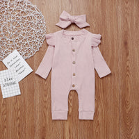 Baby Girl Knit Rib Rompers