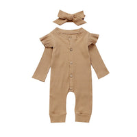 Baby Girl Knit Rib Rompers