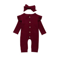 Baby Girl Knit Rib Rompers