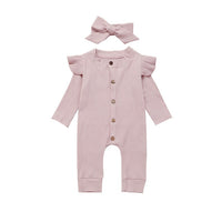 Baby Girl Knit Rib Rompers