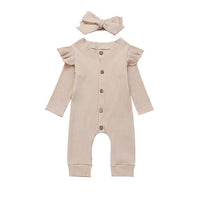 Baby Girl Knit Rib Rompers