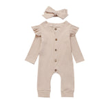 Baby Girl Knit Rib Rompers