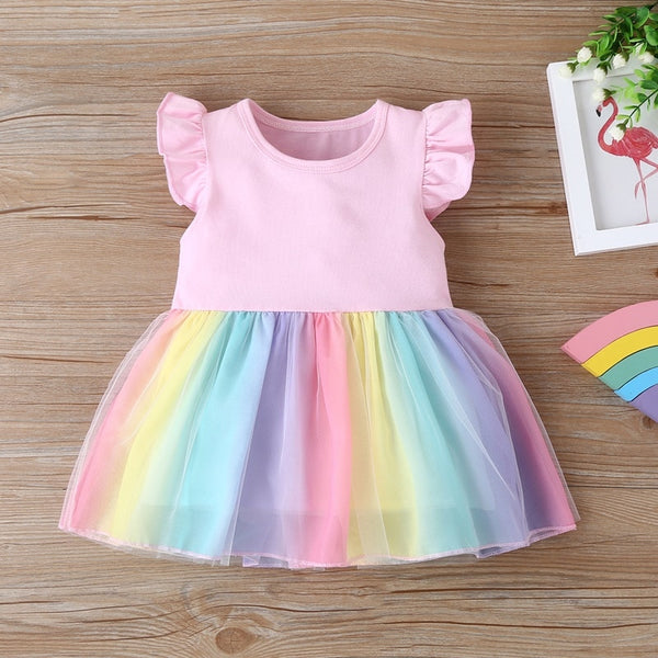 Pink Rainbow Tutu Dress